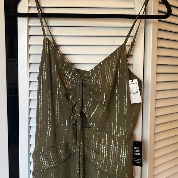 NWT S Olive Sequin Dress with Keyhole - Picture 2 of 5